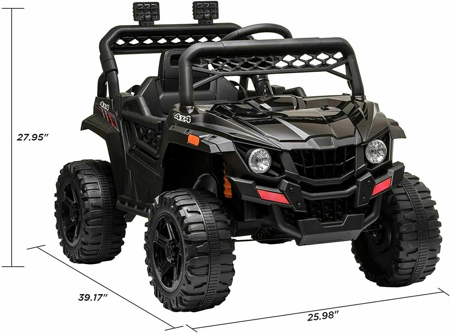 Electric Ride-On Truck for Kids with Remote Control, LED Lights, and Music