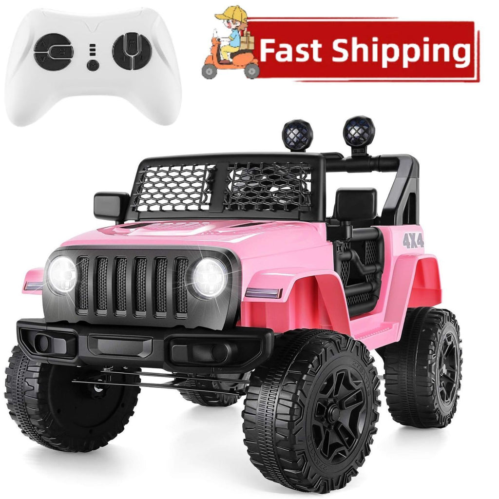 Kids Electric Ride On Jeep with Remote Control, 3 Speeds, LED Lights, and AUX/USB Connectivity - 24V/12V