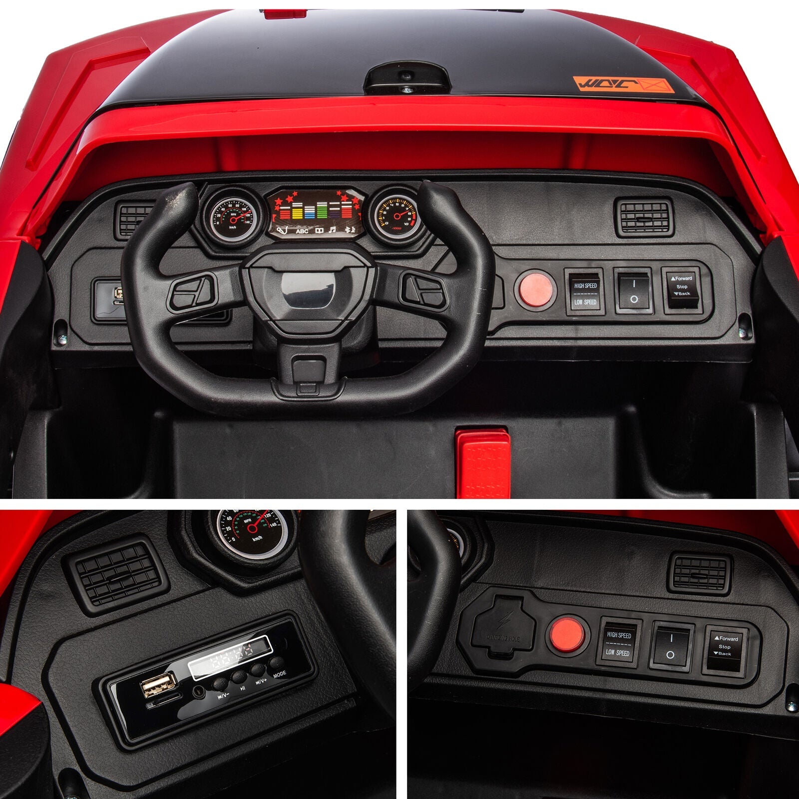 Electric Ride-On Truck for Kids with Remote Control, Music, LED Lights, and USB MP3