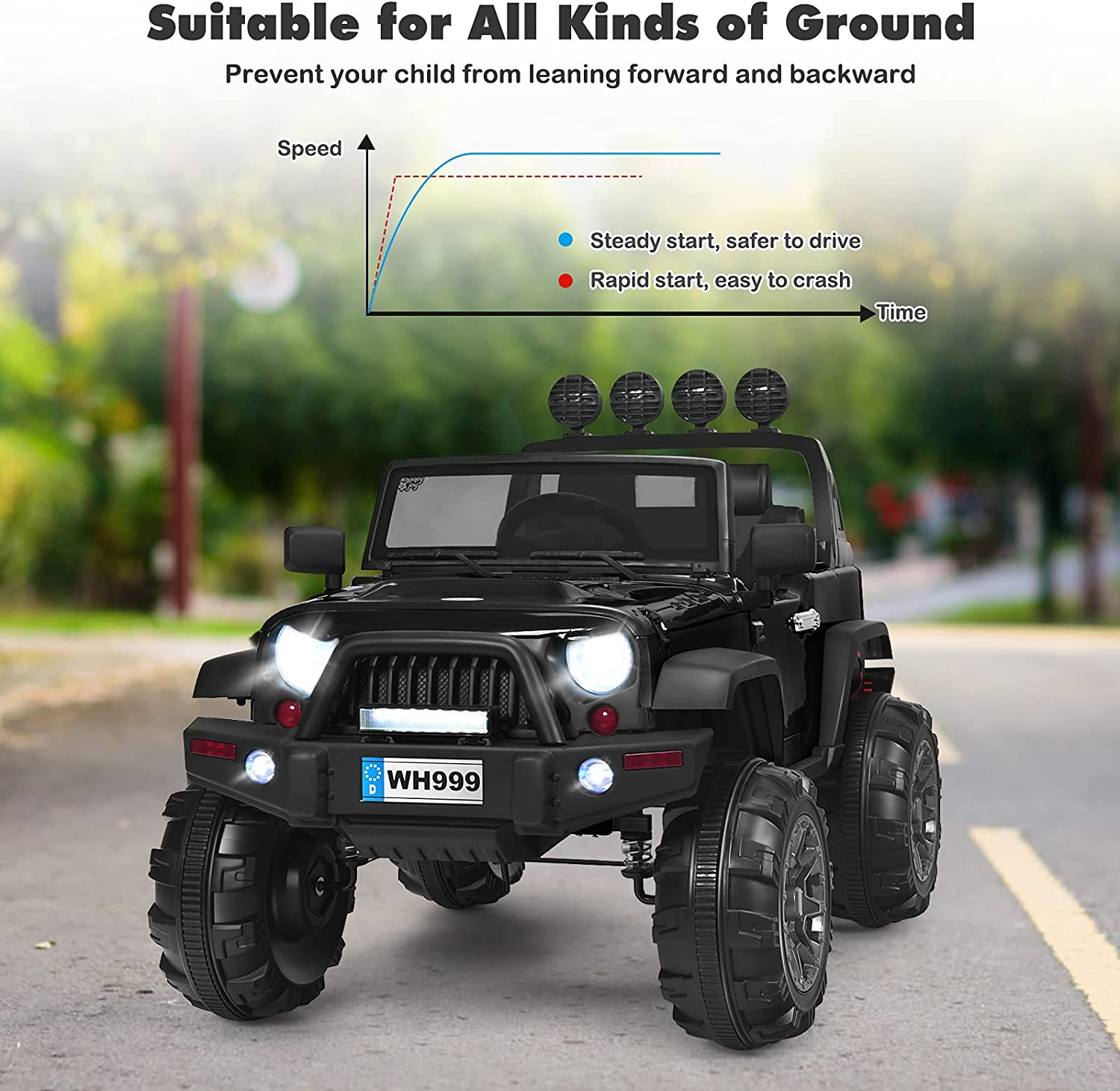 Electric Ride-On Truck for Kids with Spring Suspension and 12V Battery Power