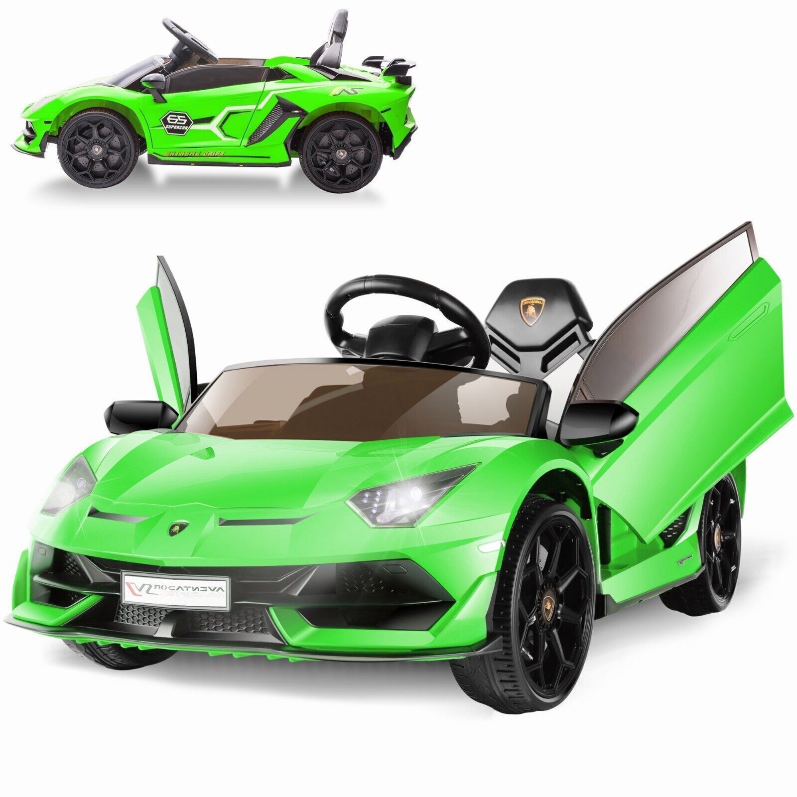 Electric Sports Car for Kids with 12V Battery, LED Lights, and MP3 Player