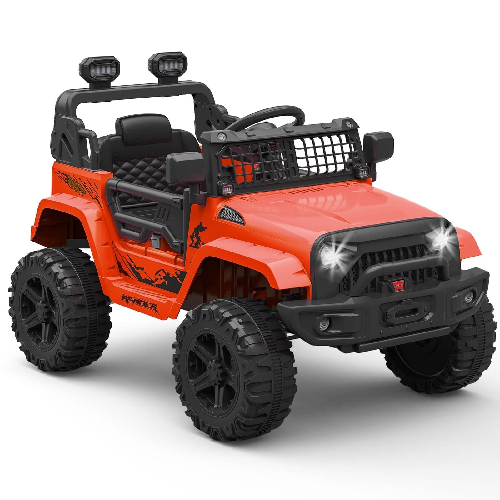 Premium 12V Electric Ride-On Truck for Kids with Remote Control and 2 Speed Options - LED Lights Included