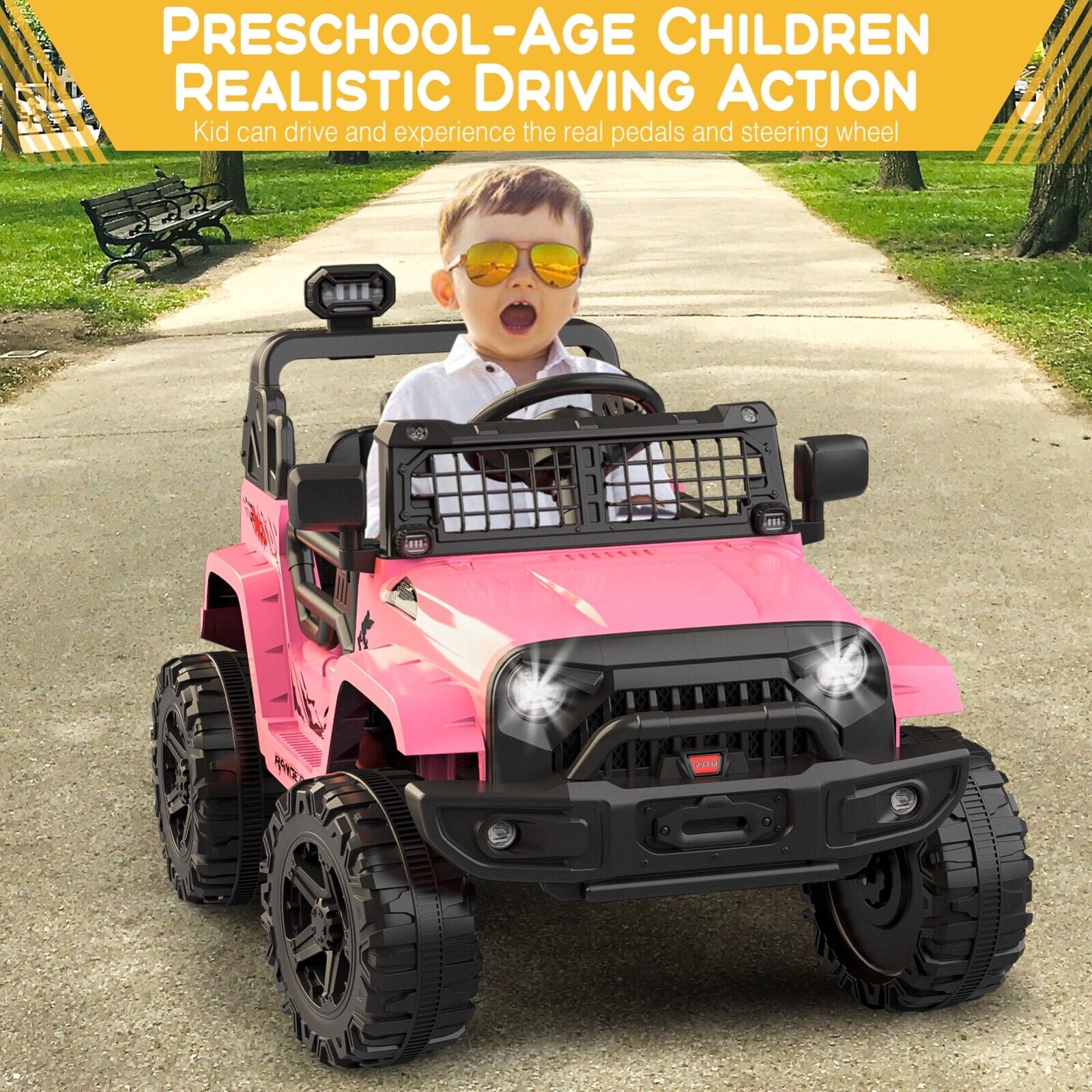 Electric Toy Truck for Kids with Bluetooth and Remote Control - 12V Ride On Car