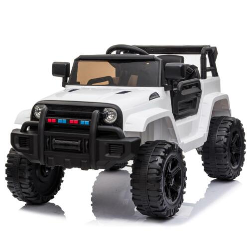Electric White Truck 12V Battery-Powered Ride-On for Kids