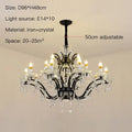 Elegant black crystal candle chandelier lighting dining room pendant
