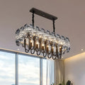 Elegant bronze crystal flute hanging ceiling light kitchen island