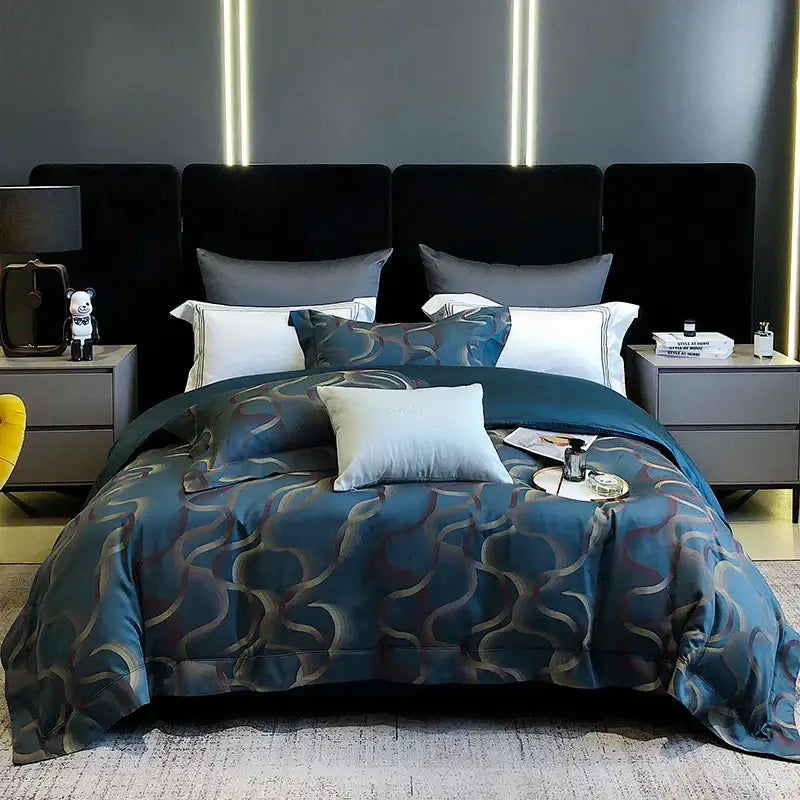 Elegant cream satin floral 1200tc egyptian cotton bedding set bedroom