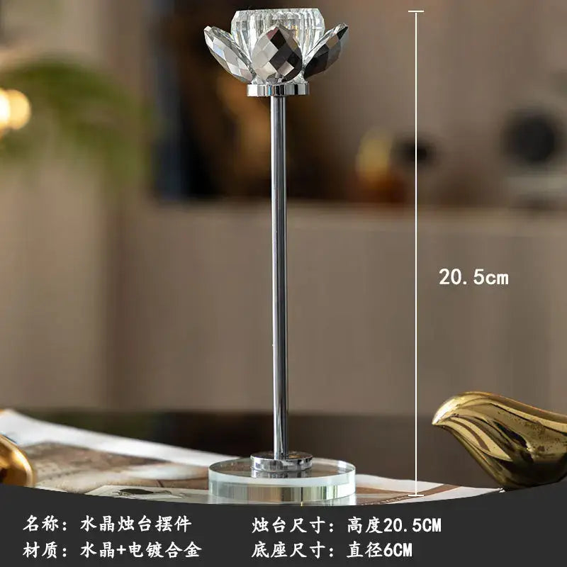 Elegant crystal and gold candle holder set dining room decor