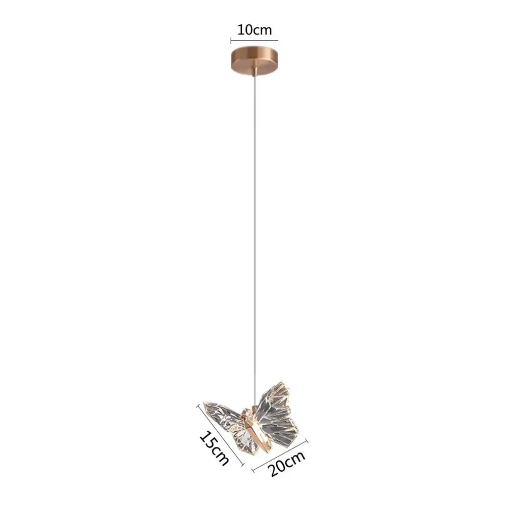 Elegant crystal butterfly pendant lamp – bedroom luxury lighting