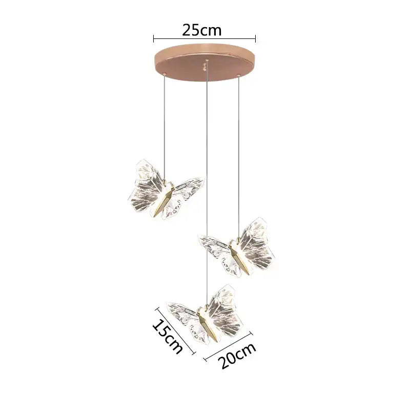Elegant crystal butterfly pendant lamp – bedroom luxury lighting