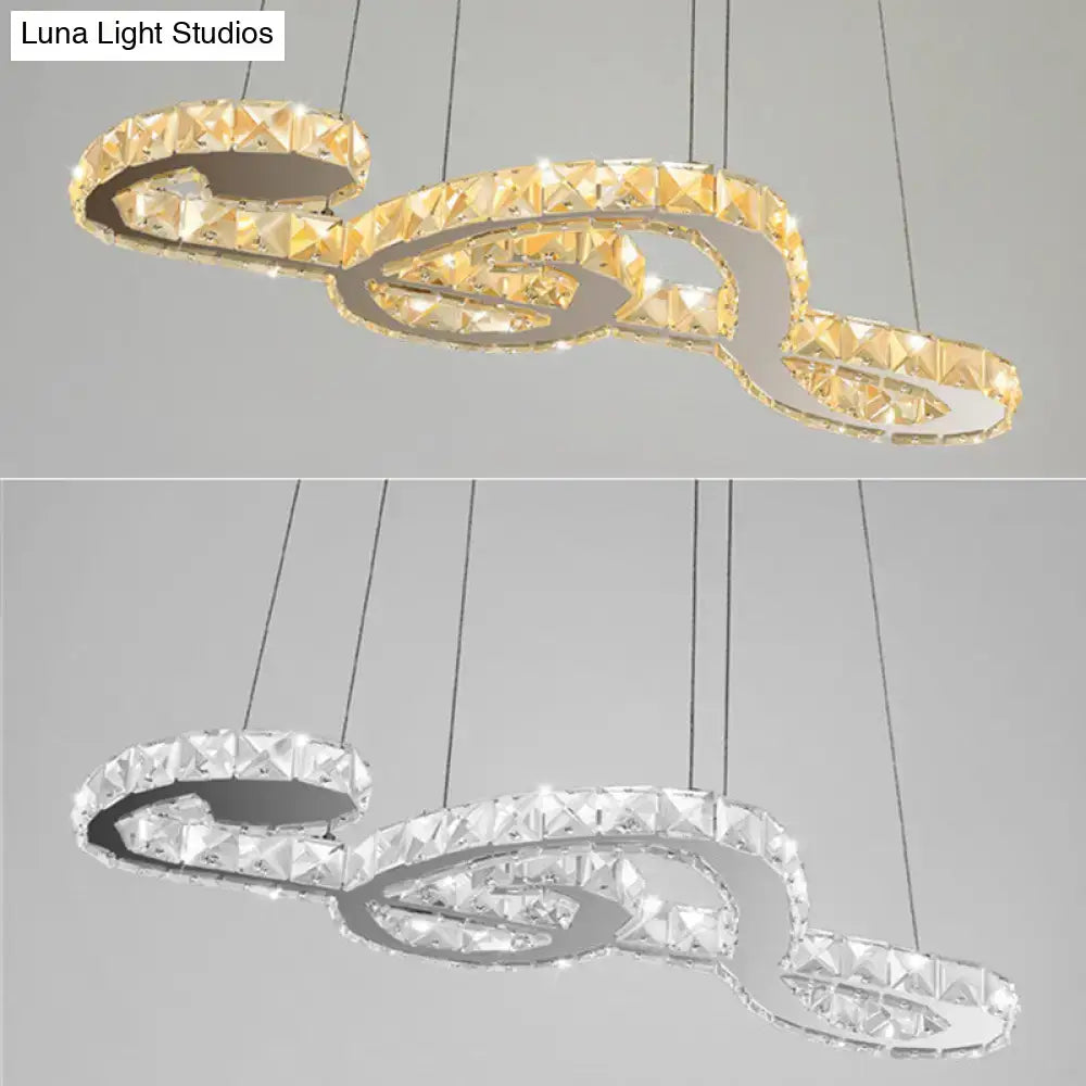 Elegant crystal musical note pendant light – fashion store chandelier