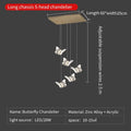 Elegant gold crystal butterfly ladder pendant lights for stairs