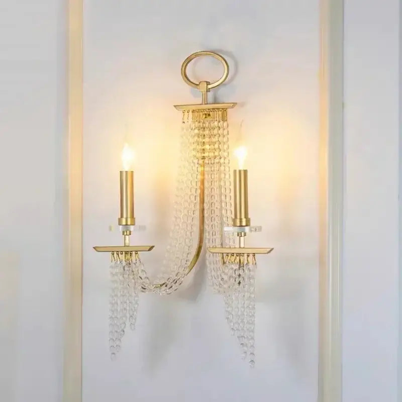 Elegant gold crystal candle chandelier for dining room