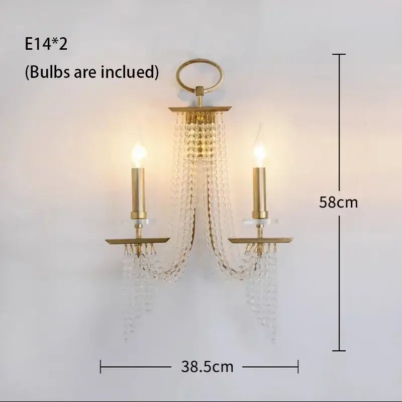 Elegant gold crystal candle chandelier for dining room