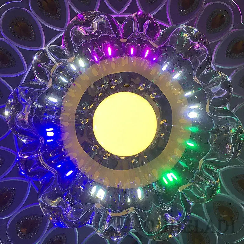 Elegant gold crystal glass led ceiling light for living room