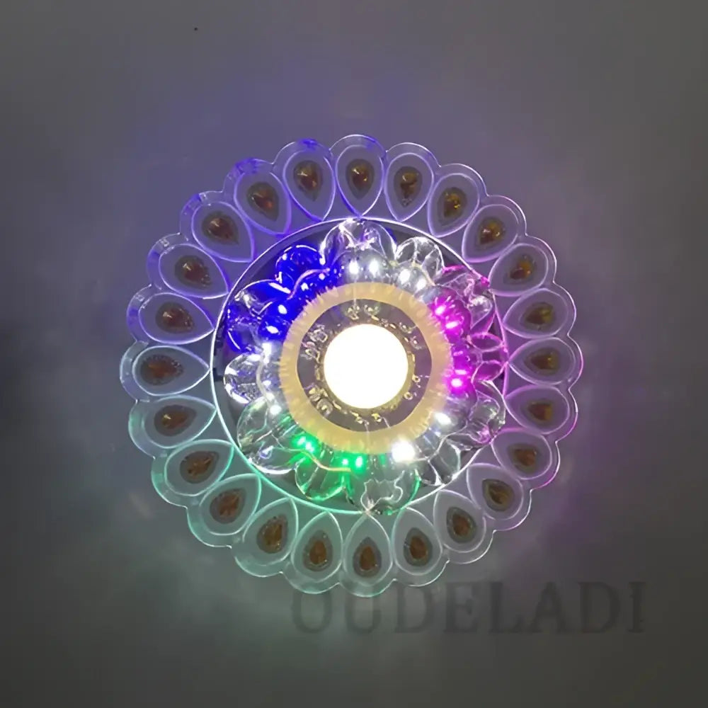 Elegant gold crystal glass led ceiling light for living room