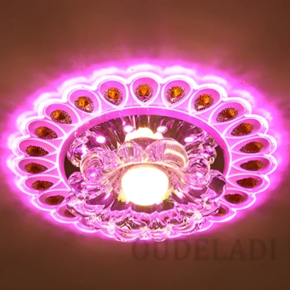 Elegant gold crystal glass led ceiling light for living room