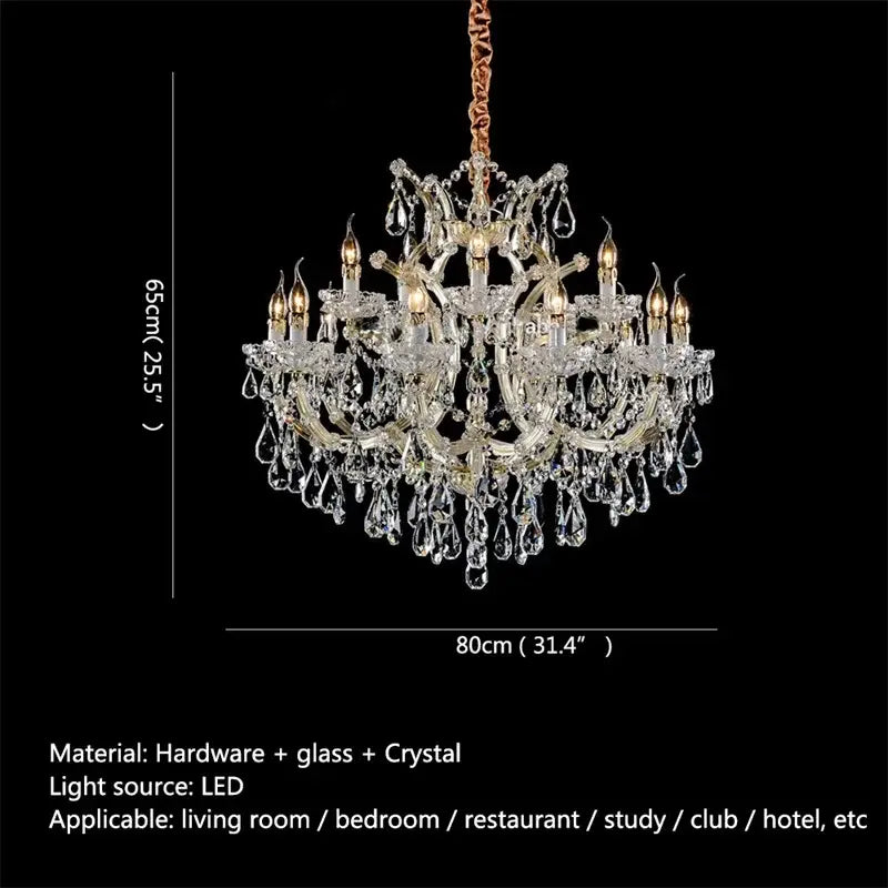 Elegant gold decorbites crystal candle chandelier for villa hall