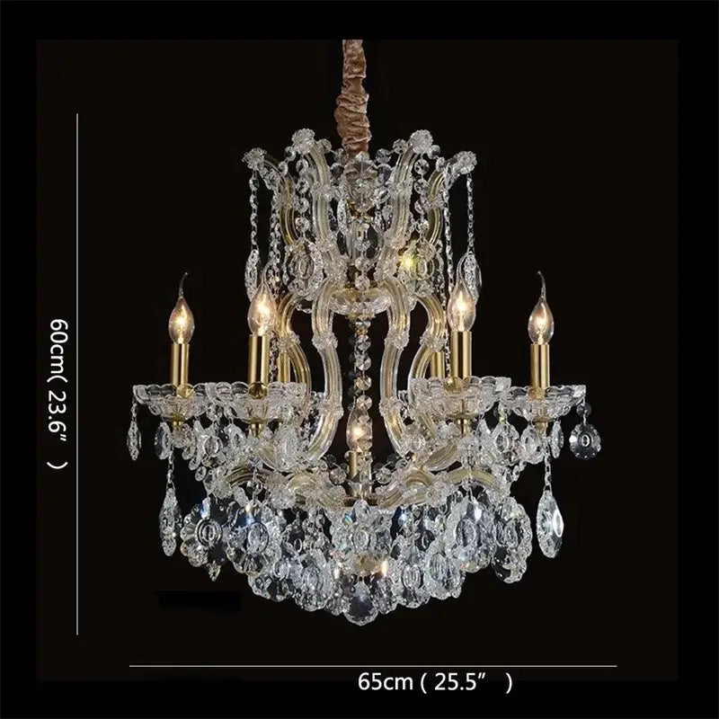 Elegant gold decorbites crystal candle chandelier for villa hall