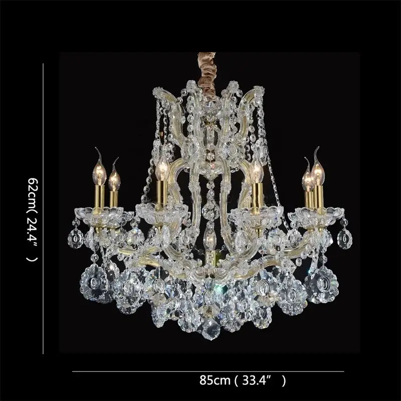 Elegant gold decorbites crystal candle chandelier for villa hall