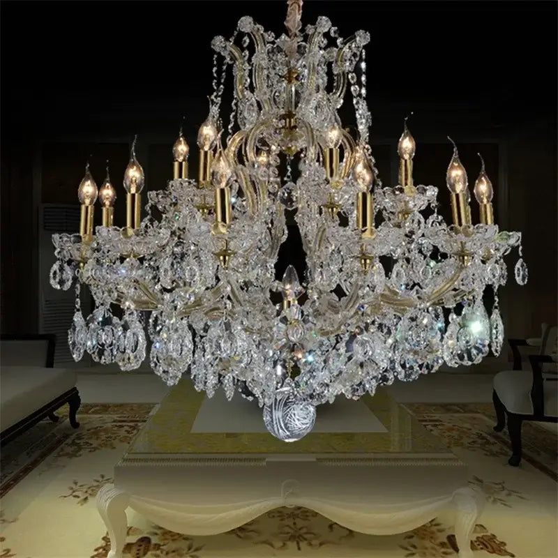 Elegant gold decorbites crystal candle chandelier for villa hall