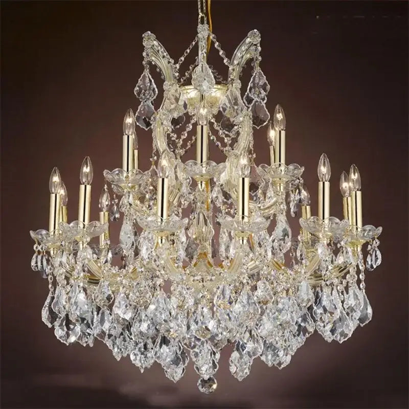 Elegant gold decorbites crystal candle chandelier for villa hall