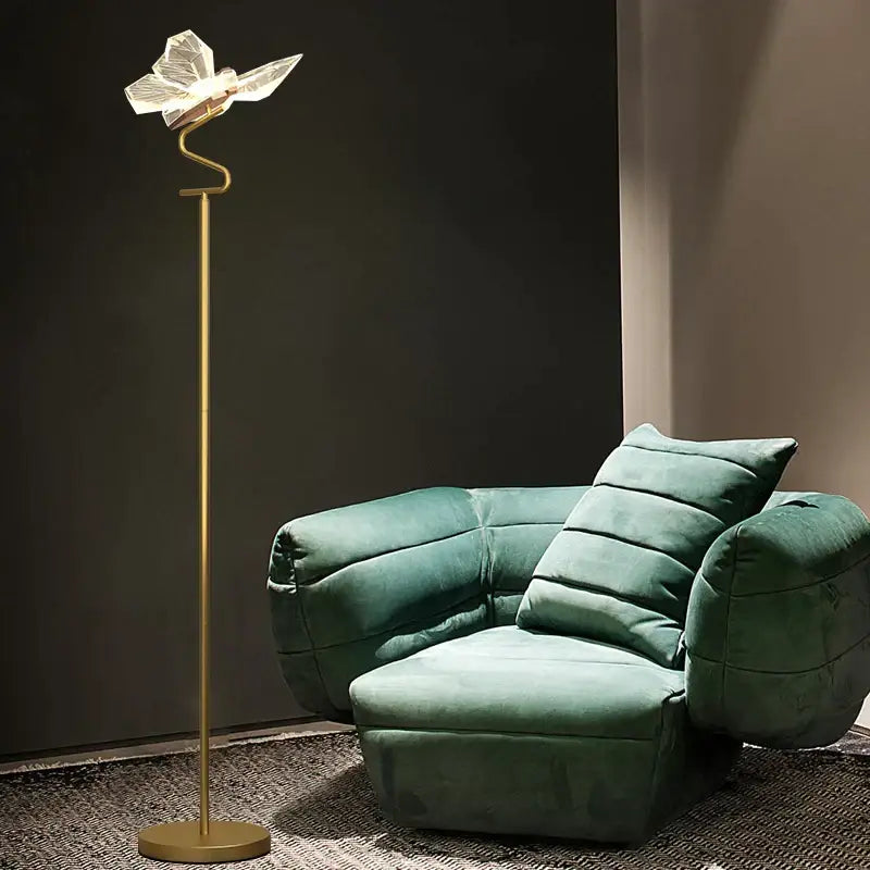 Elegant golden decorbites butterfly chandelier floor lamp bedroom
