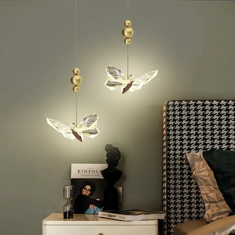 Elegant golden decorbites butterfly chandelier floor lamp bedroom