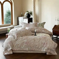 Elegant green & white rose 1000tc egyptian cotton bedding set bedroom