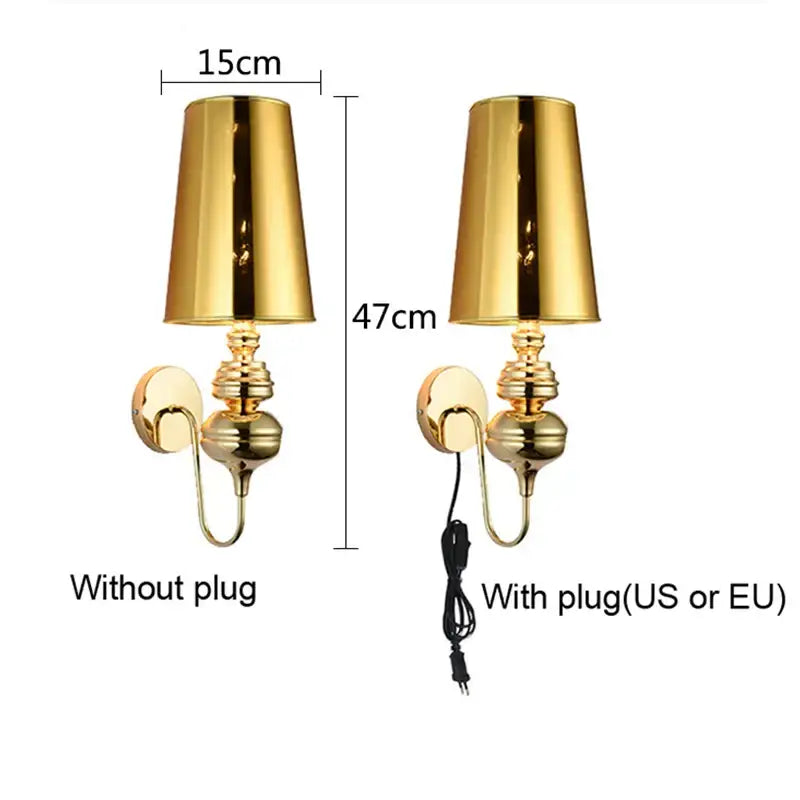 Elegant metallic decorbites guards wall lamps set for bedroom
