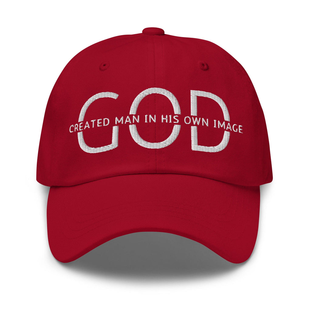 Embroidered Adjustable Baseball Cap - God Created Man in His Own Image - F/b