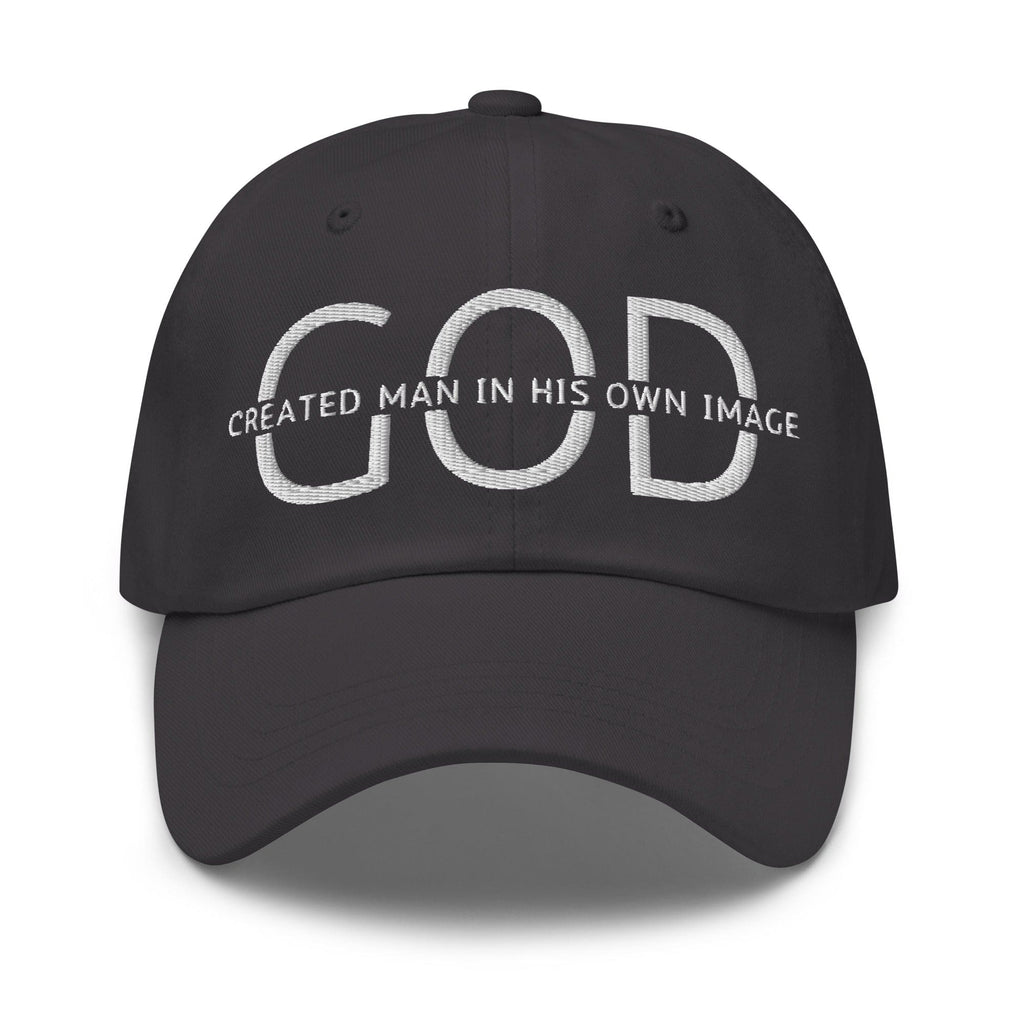 Embroidered Adjustable Baseball Cap - God Created Man in His Own Image - F/b