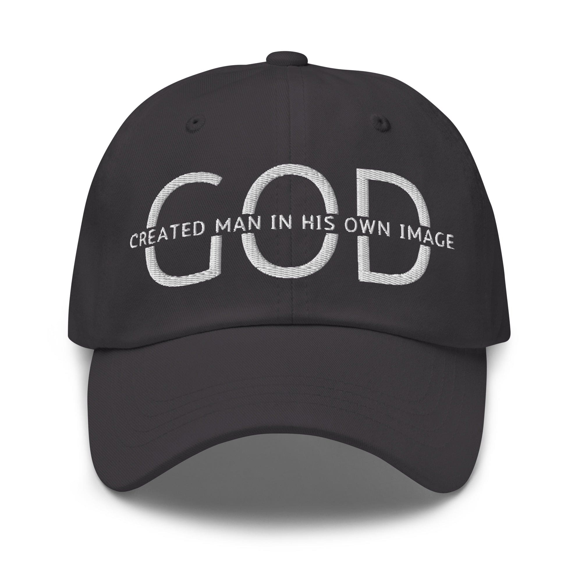 Embroidered Adjustable Baseball Cap - God Created Man in His Own Image - F/b