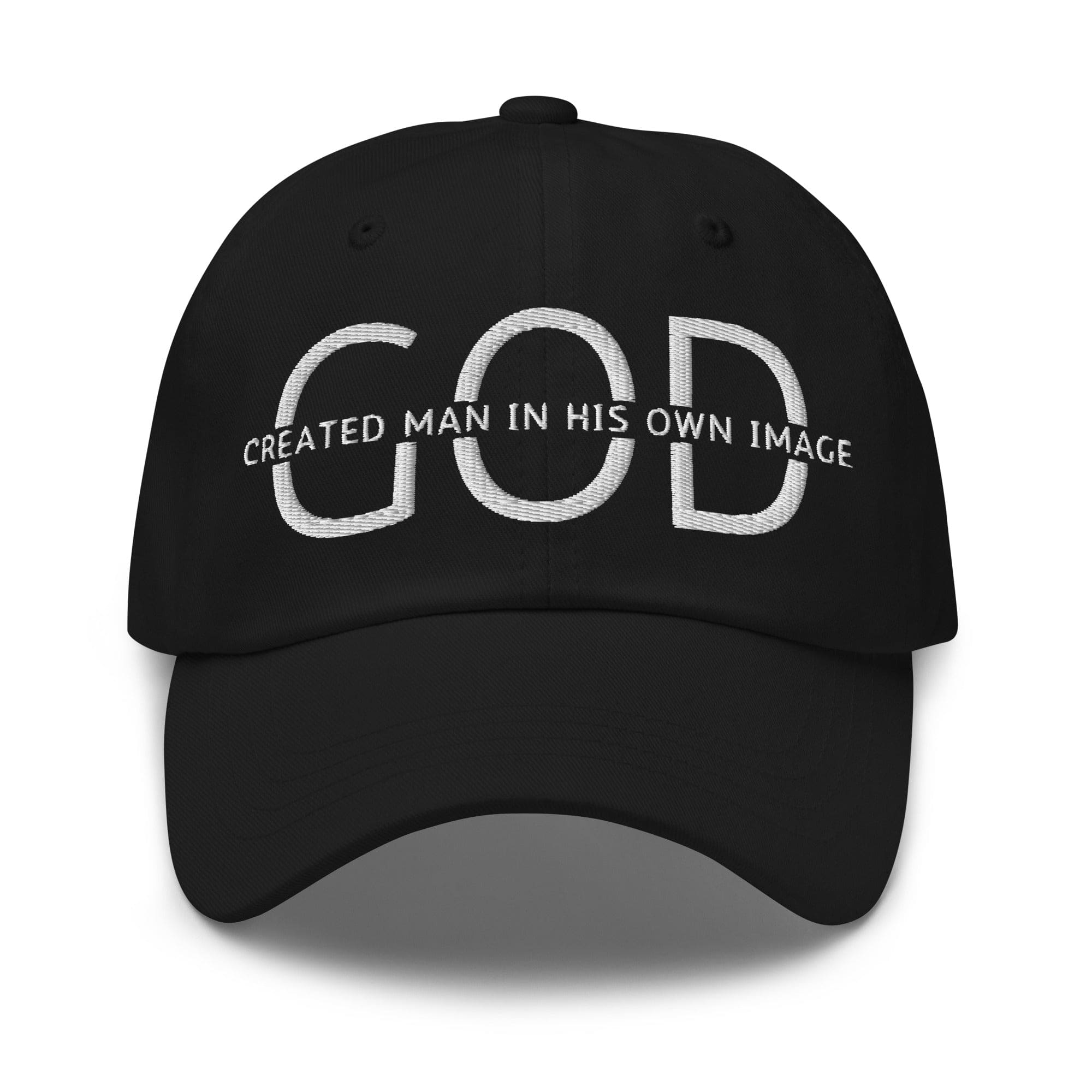 Embroidered Adjustable Baseball Cap - God Created Man in His Own Image - F/b