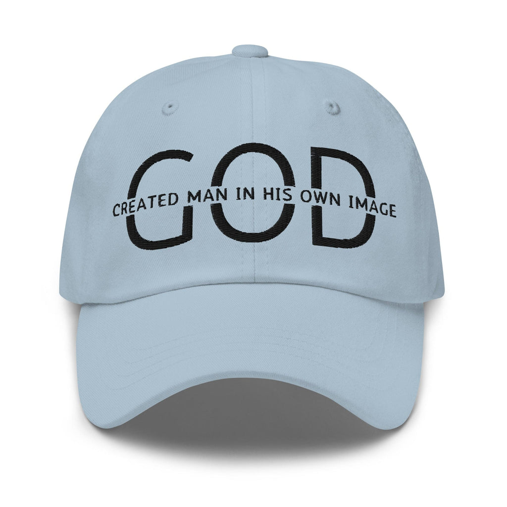 Embroidered Adjustable Baseball Cap - God Created Man in His Own Image - F/b