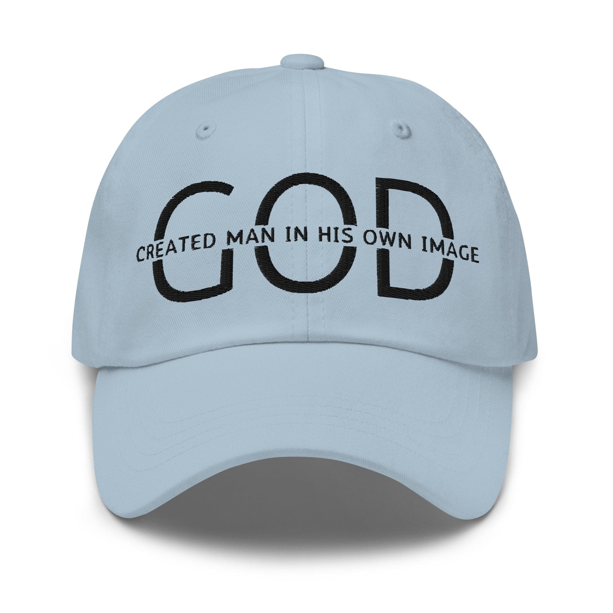 Embroidered Adjustable Baseball Cap - God Created Man in His Own Image - F/b