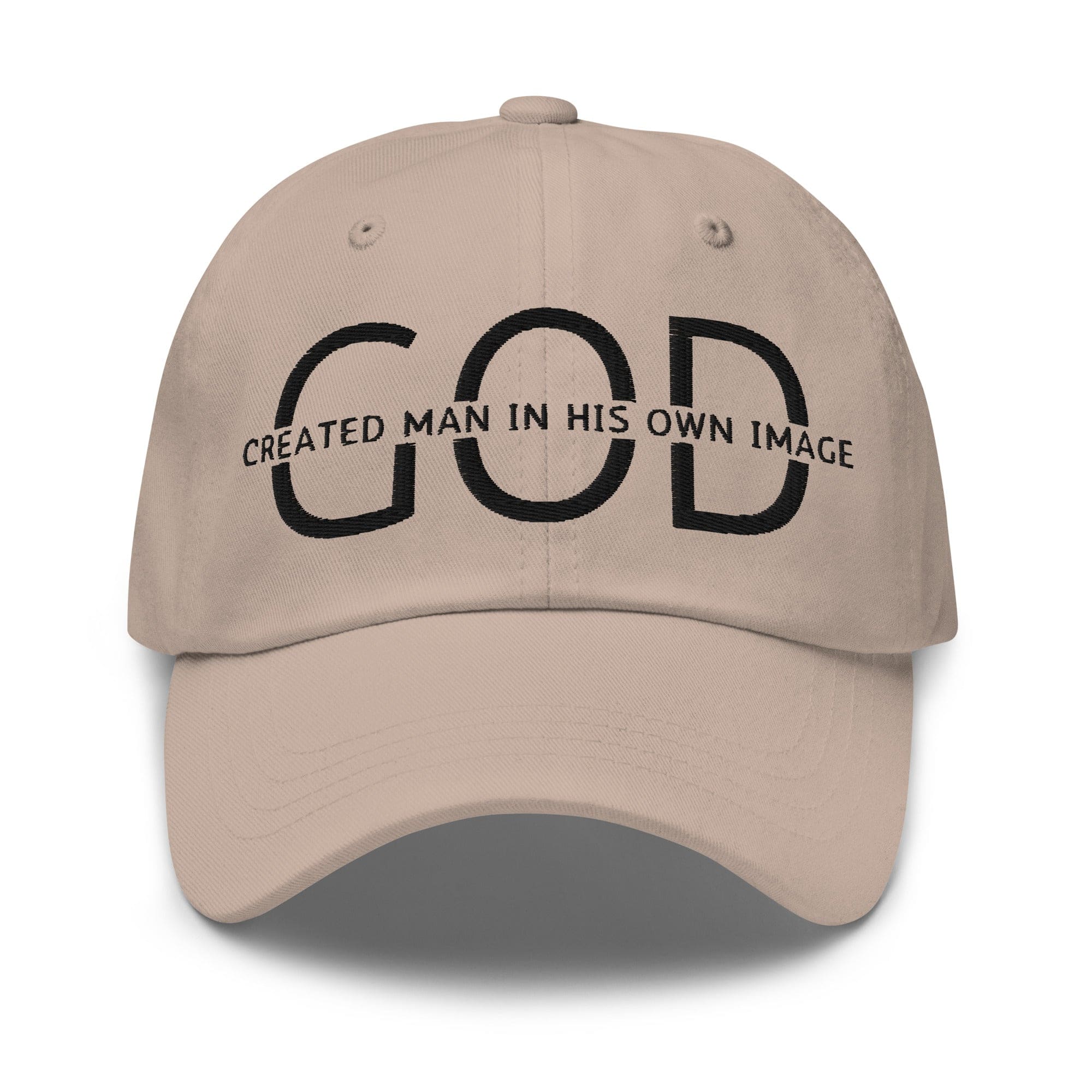 Embroidered Adjustable Baseball Cap - God Created Man in His Own Image - F/b