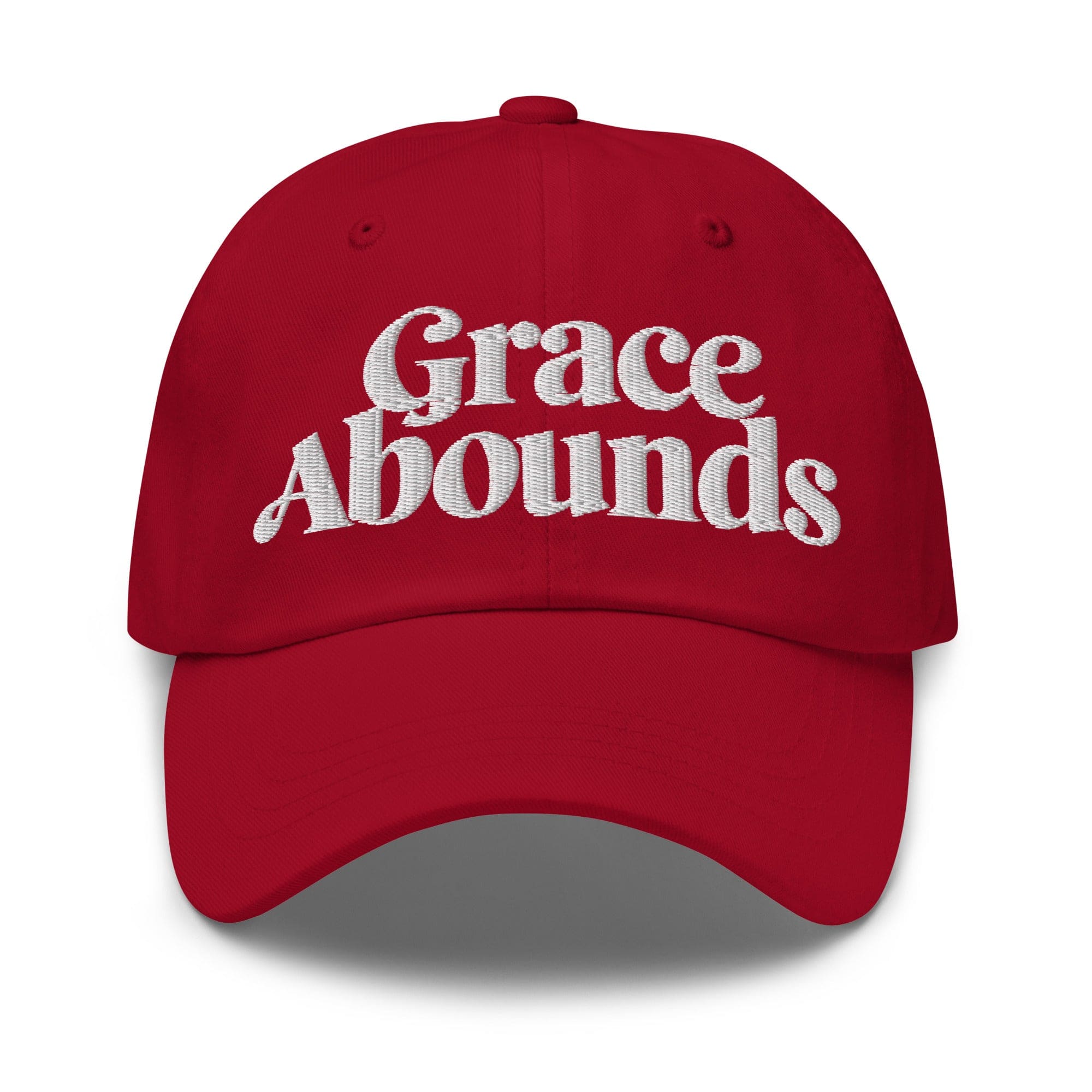 Embroidered Adjustable Baseball Cap - Grace Abounds - F/b