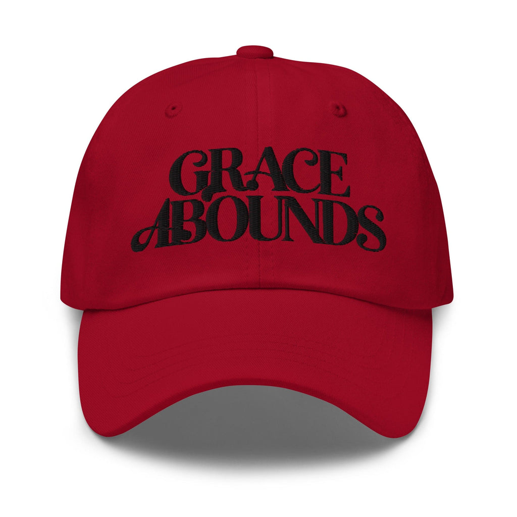 Embroidered Adjustable Baseball Cap - Grace Abounds - F/b