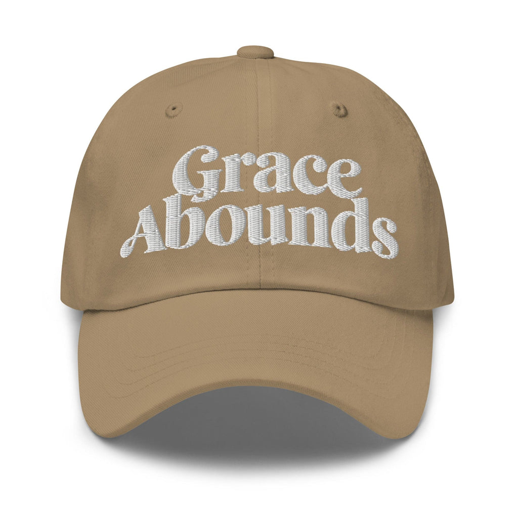 Embroidered Adjustable Baseball Cap - Grace Abounds - F/b