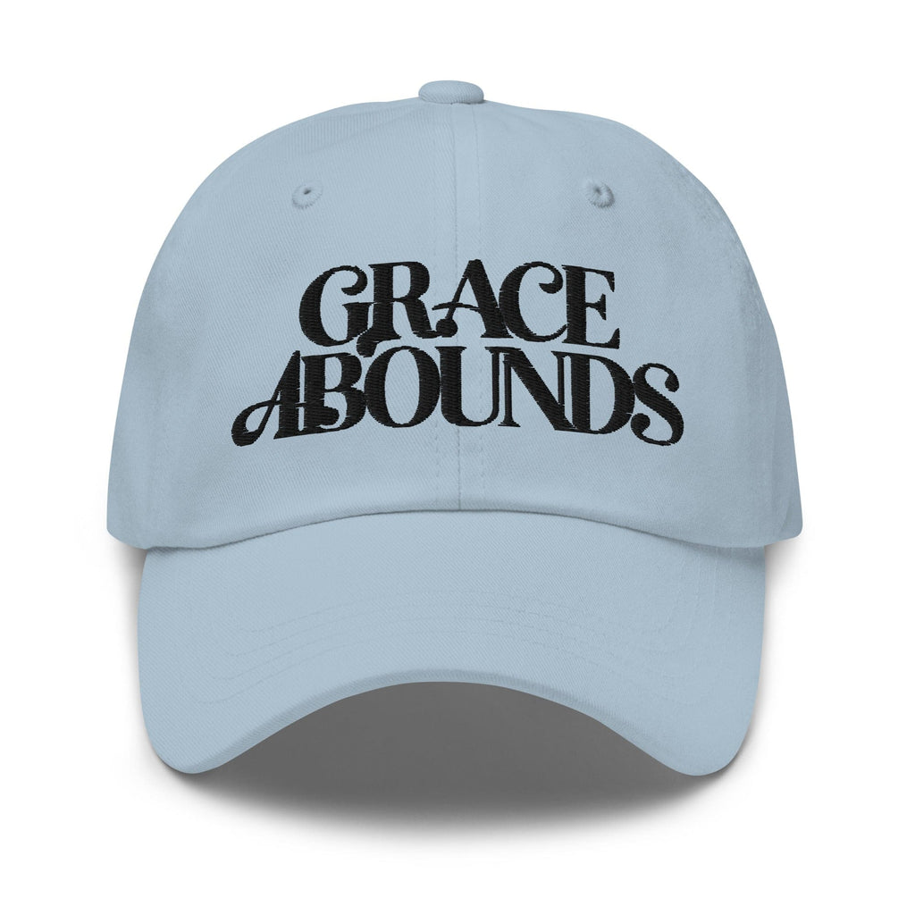Embroidered Adjustable Baseball Cap - Grace Abounds - F/b
