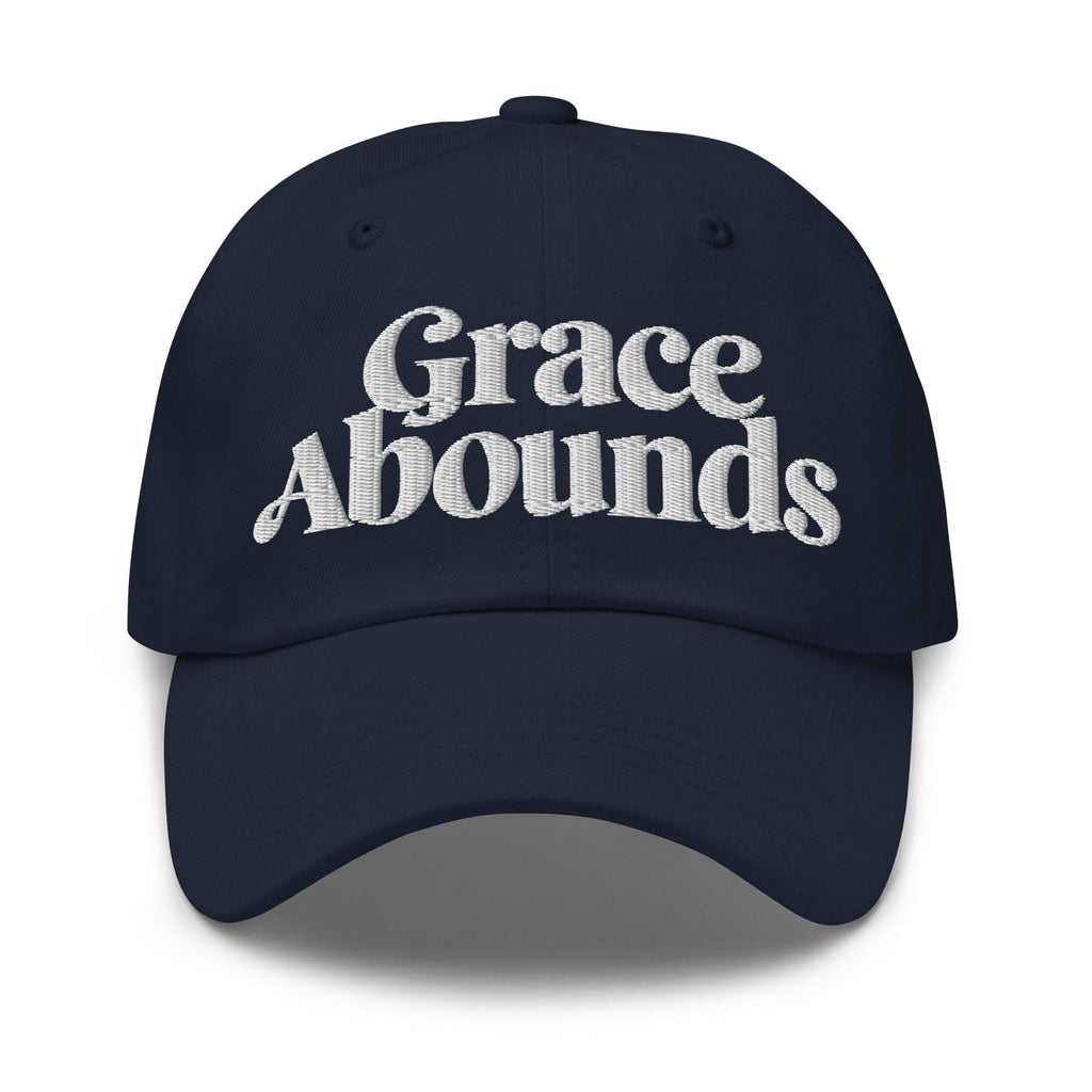 Embroidered Adjustable Baseball Cap - Grace Abounds - F/b