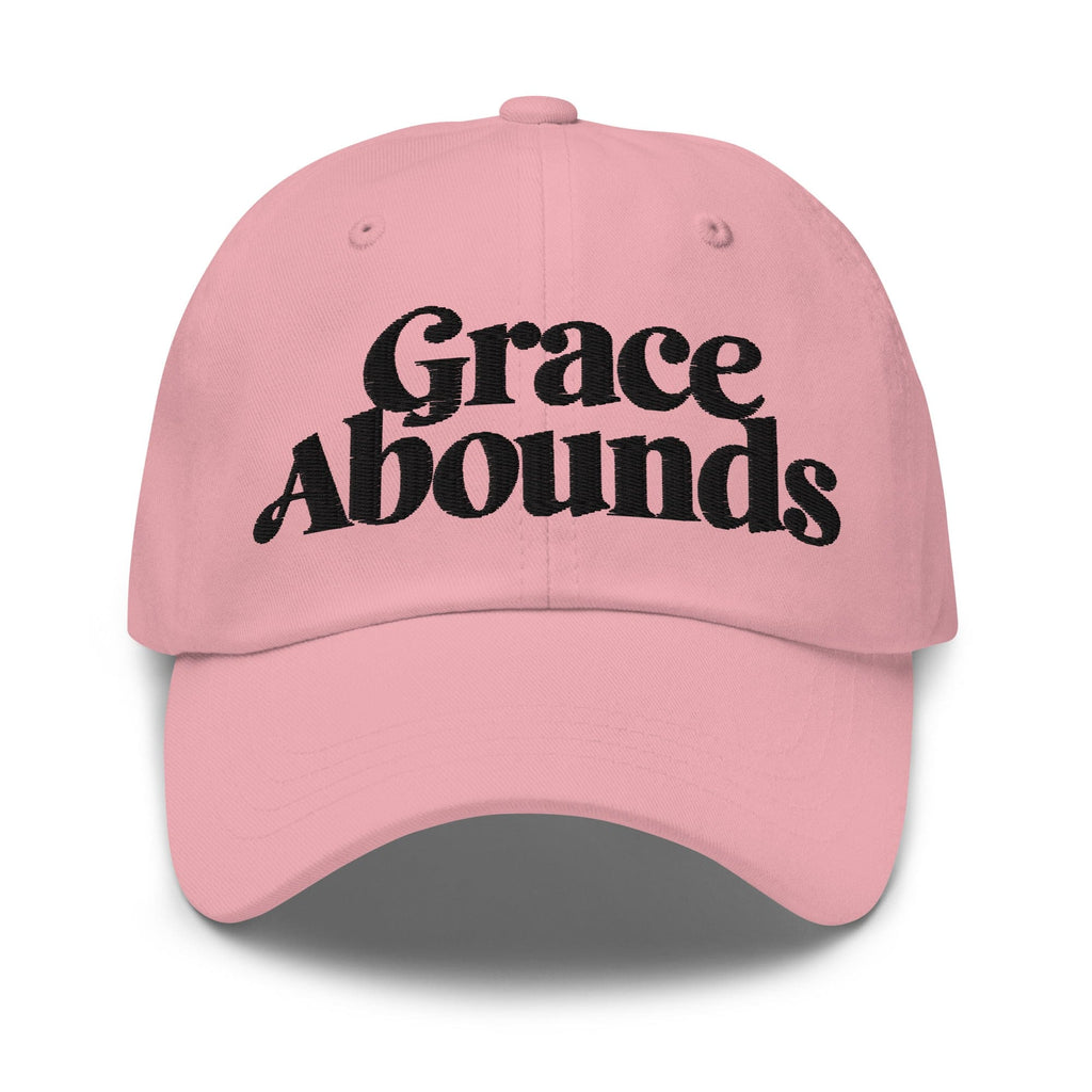 Embroidered Adjustable Baseball Cap - Grace Abounds - F/b