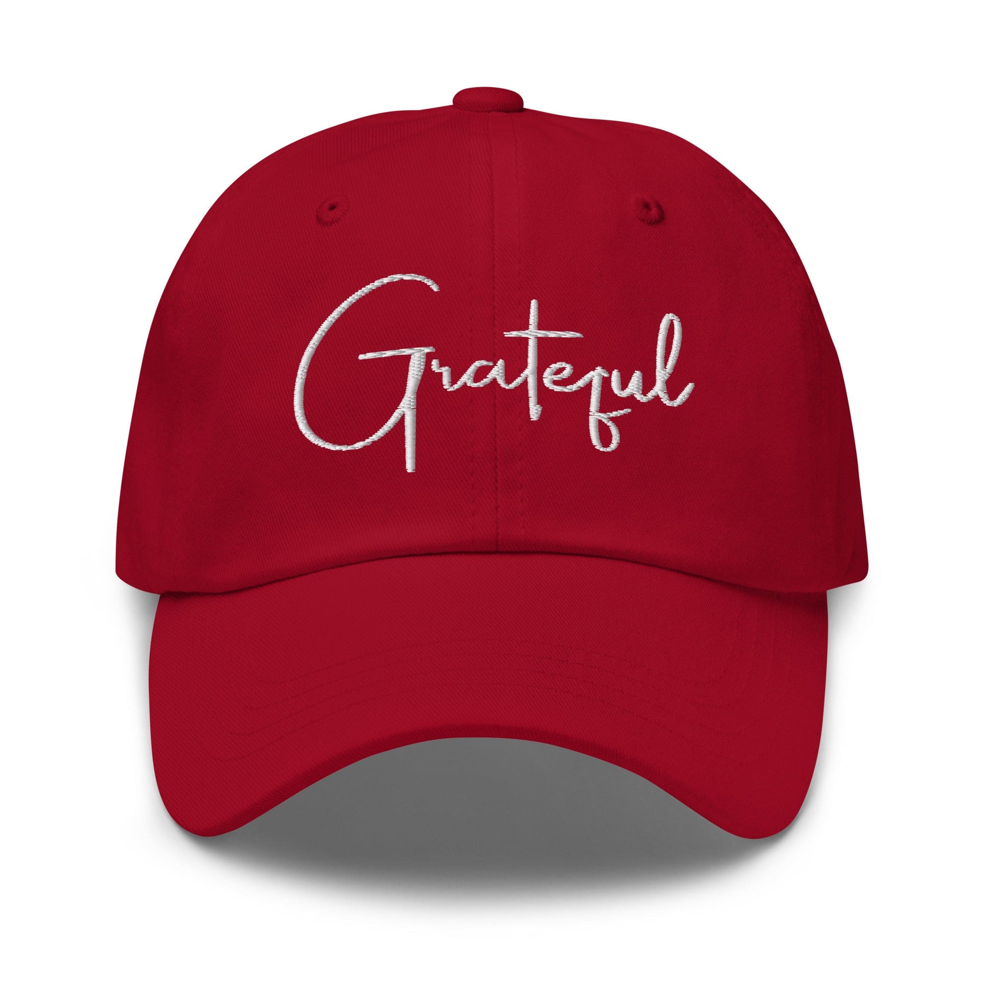 Embroidered Adjustable Baseball Cap - Grateful - F/b