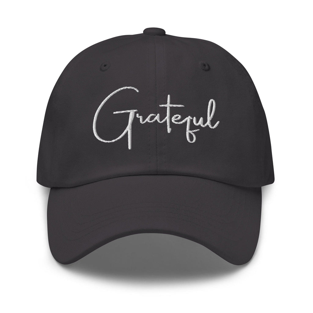 Embroidered Adjustable Baseball Cap - Grateful - F/b