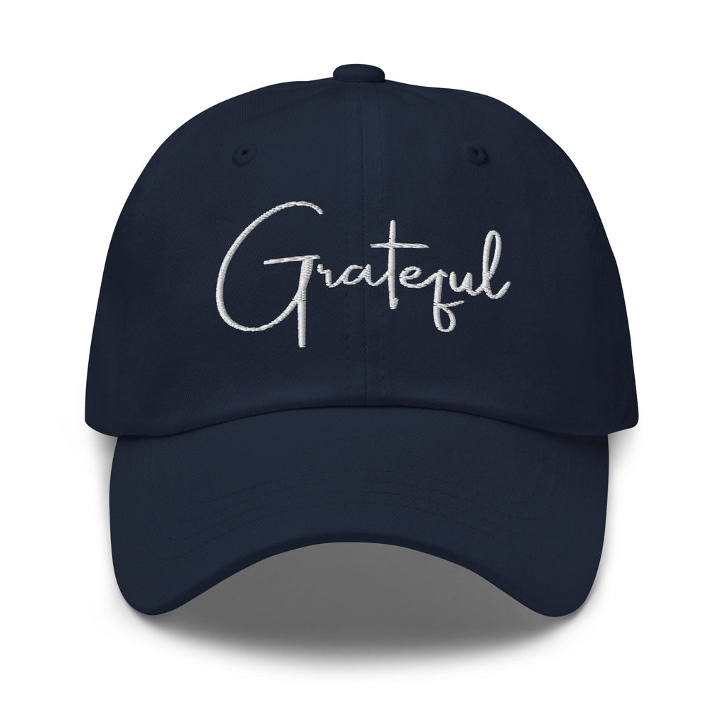Embroidered Adjustable Baseball Cap - Grateful - F/b