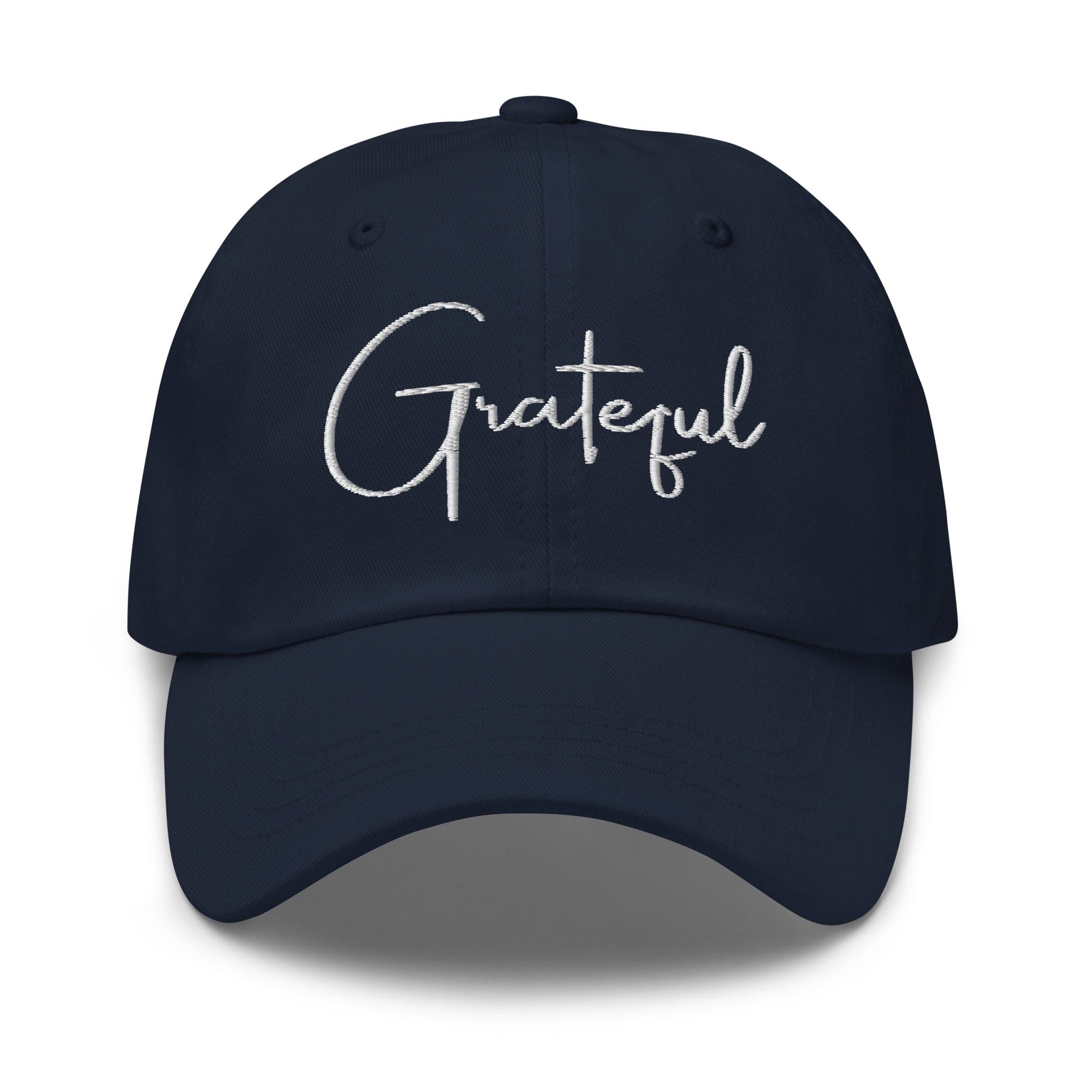 Embroidered Adjustable Baseball Cap - Grateful - F/b