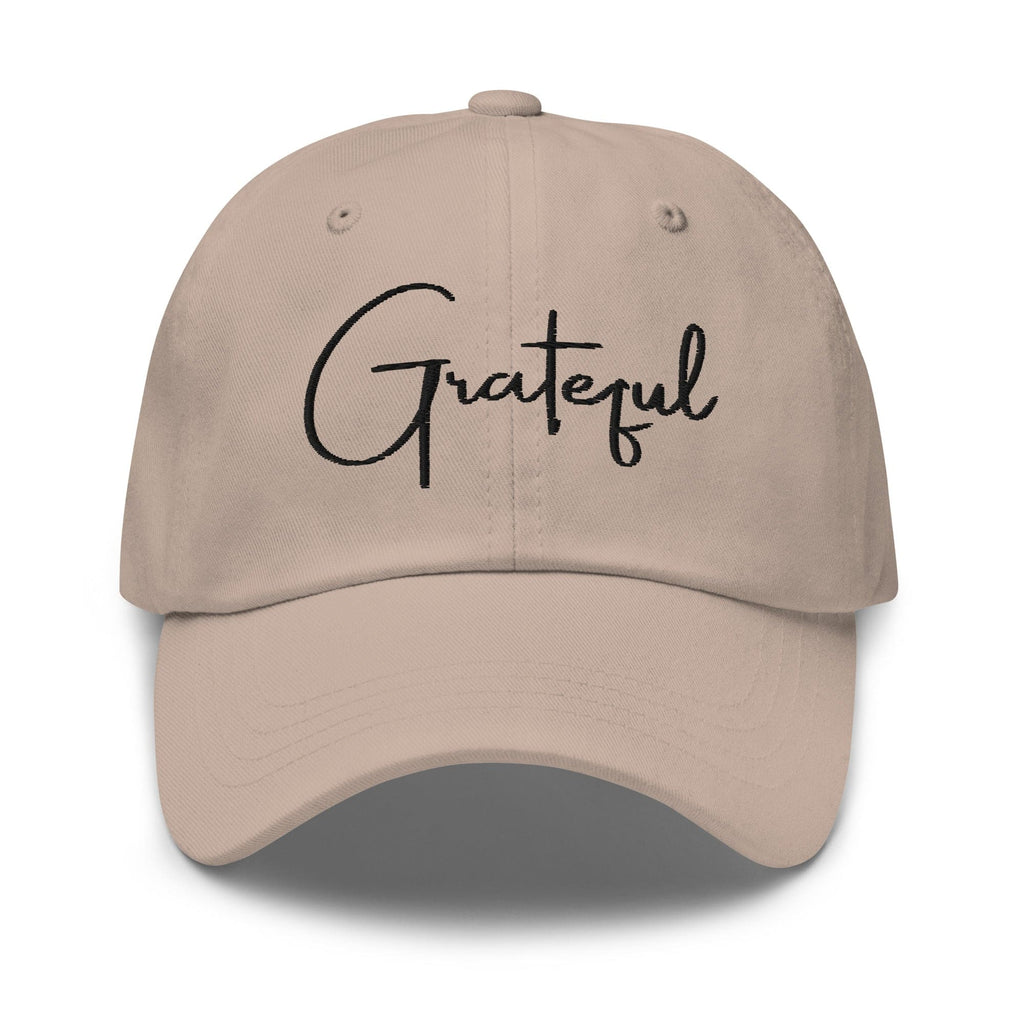 Embroidered Adjustable Baseball Cap - Grateful - F/b