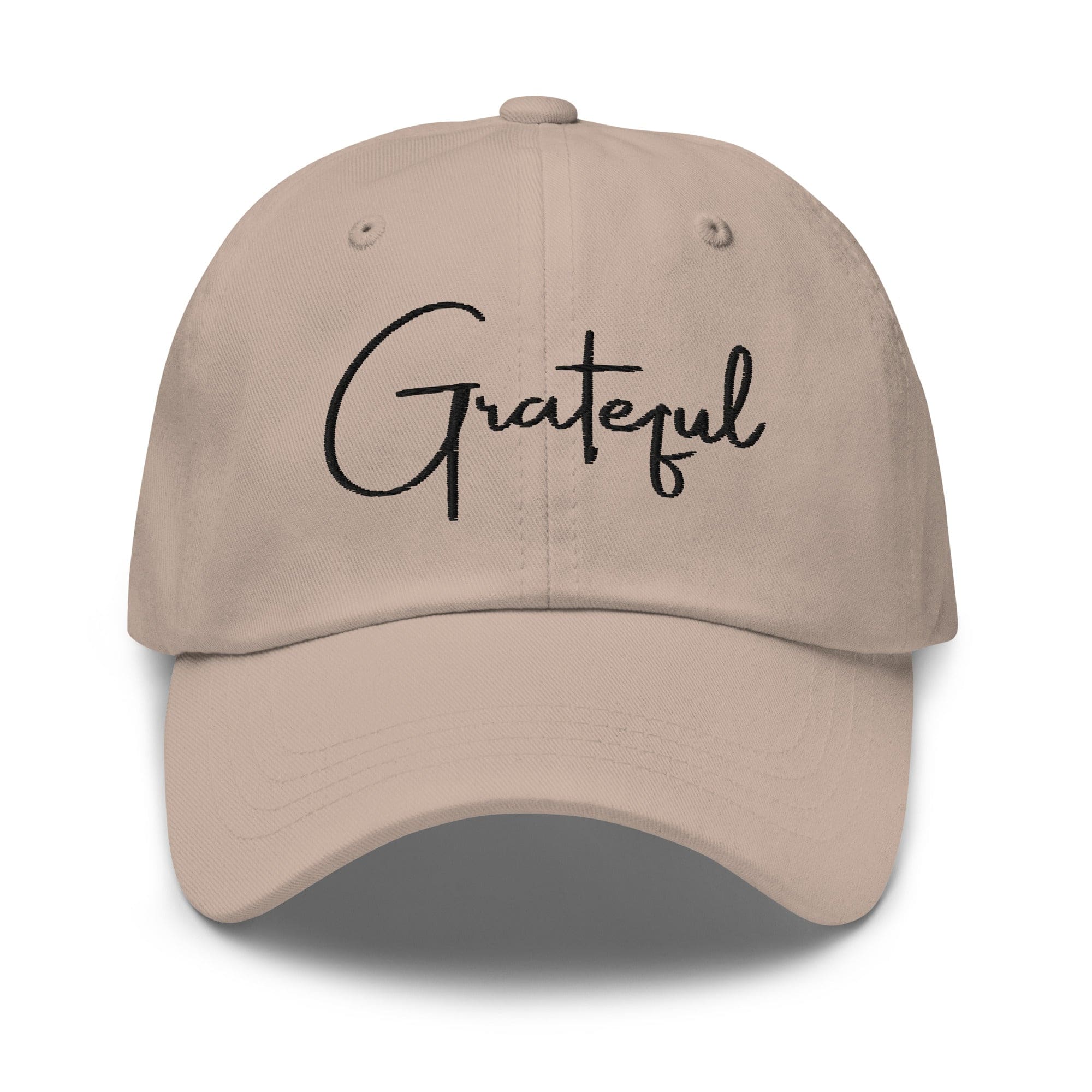Embroidered Adjustable Baseball Cap - Grateful - F/b