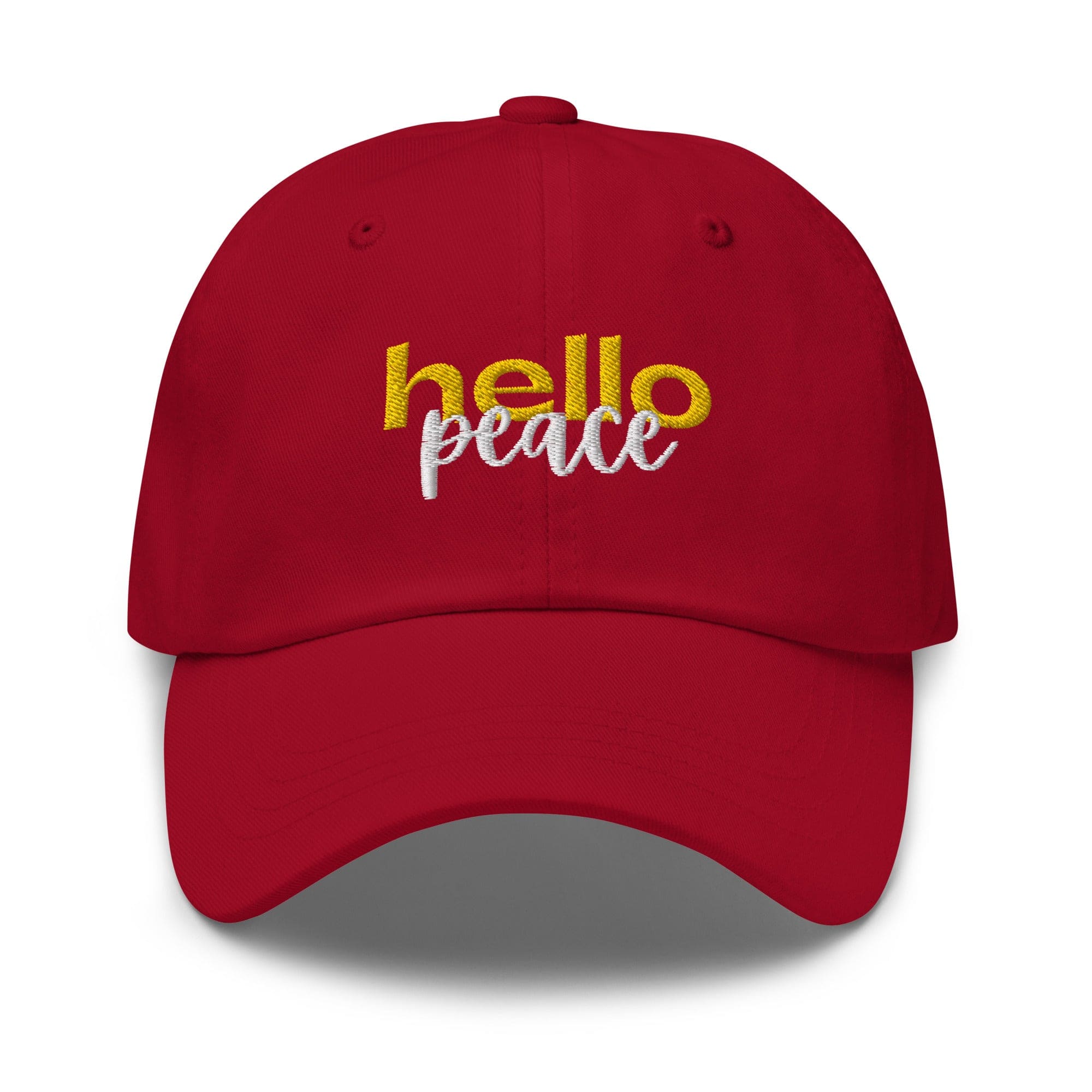 Embroidered Adjustable Baseball Cap - Hello Peace - F/b